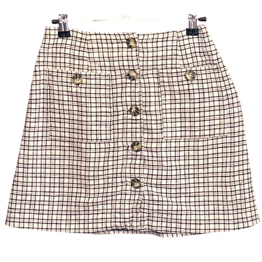 Vintage 90s Star City Clothing Co Plaid Mini Skirt Dark Academia Preppy Workwear